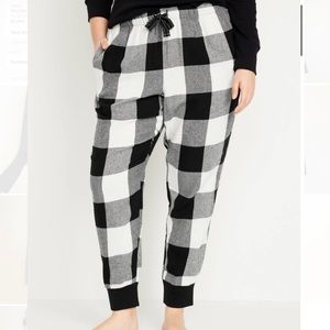 3X Black Buffalo Flannel Jogger Pajama Pants